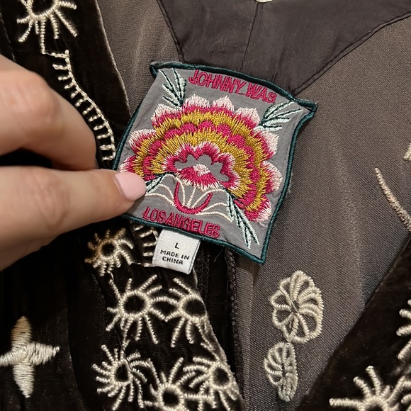 Sold Johnny Was Maree Velvet Effortless Kaftan - Size Large velvet velour brown - Picture 8 of 9